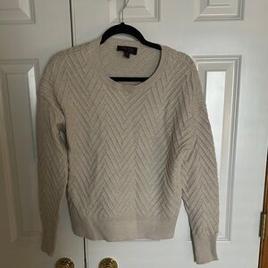 Truth Cream Crew Neck Sweater with Chevron Knit